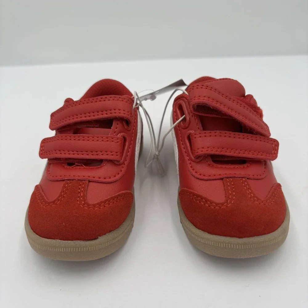 NWT Boys Size 5 Red Cat & Jack Toddler Dakota Retro Hook and Loop Court Sneakers